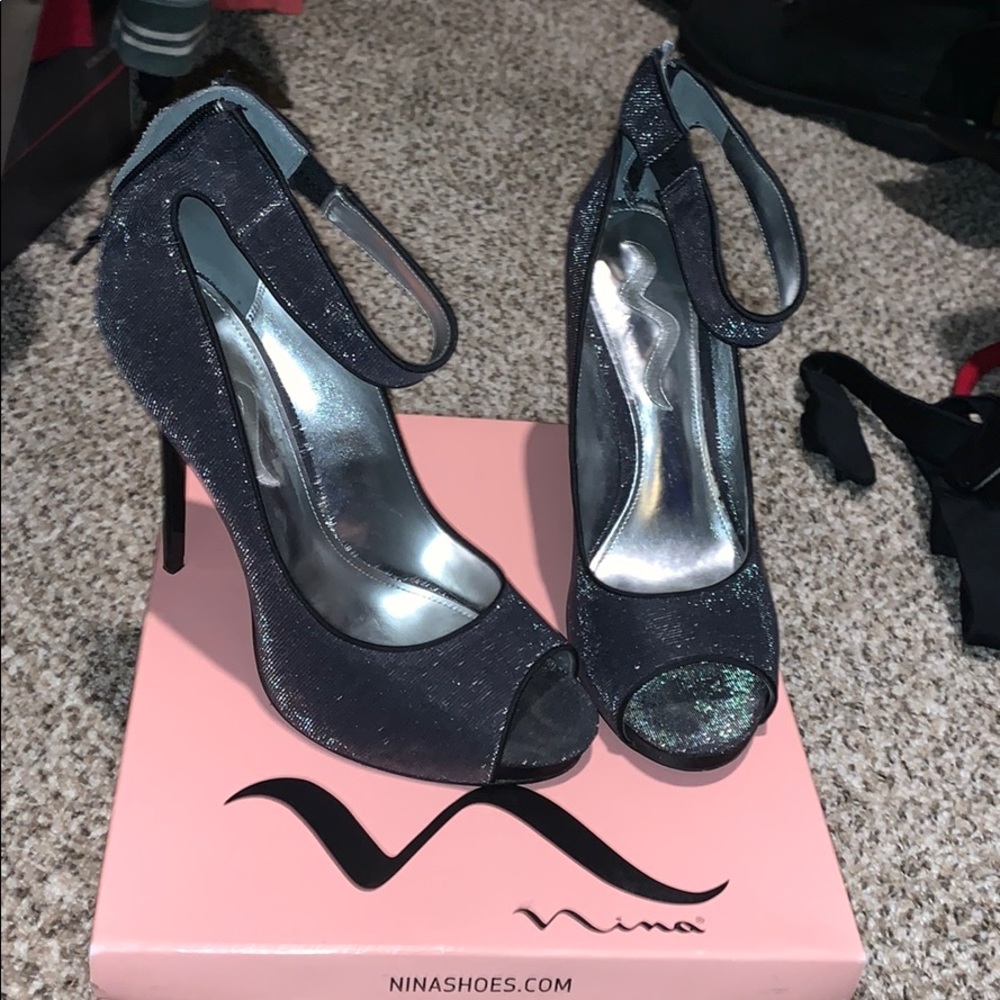 Glitter Grey Stilettos